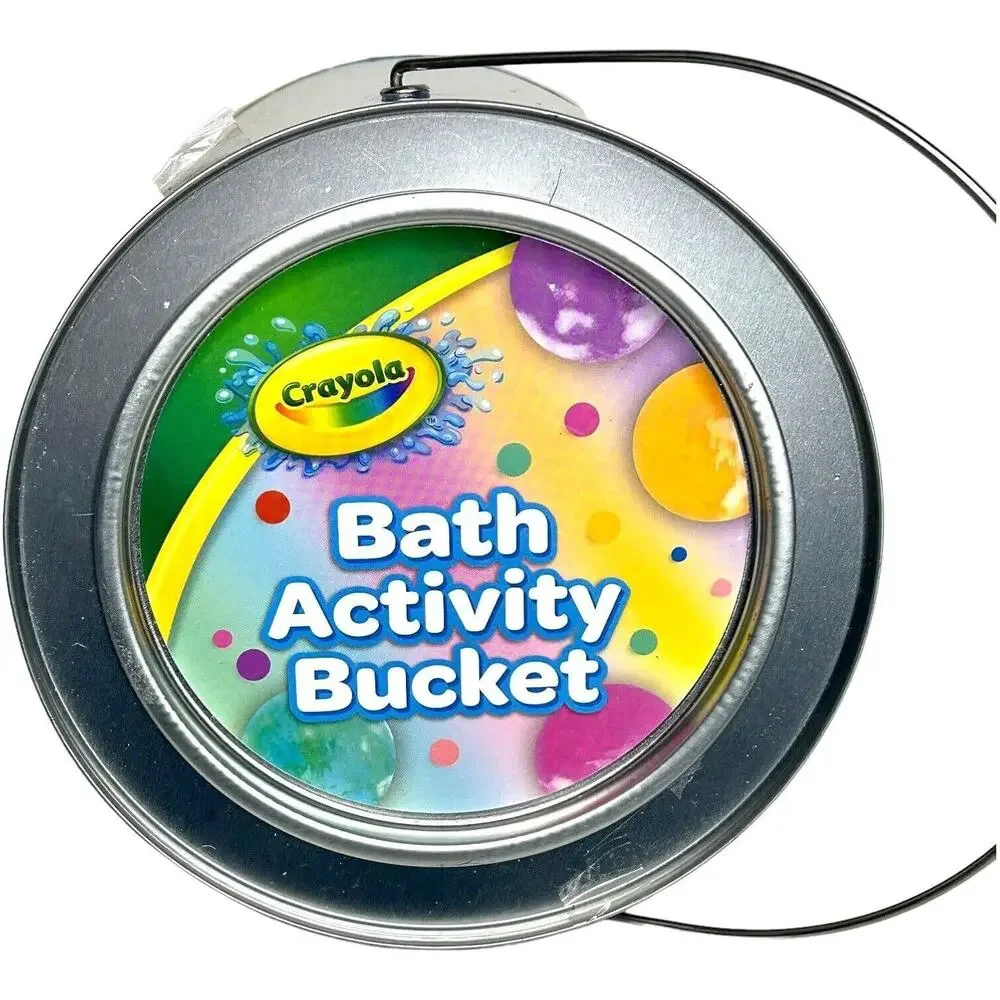 NEW Crayola Bath Activity Bucket 30 Piece Set Bath Bombs Finger Paints Wash Pens